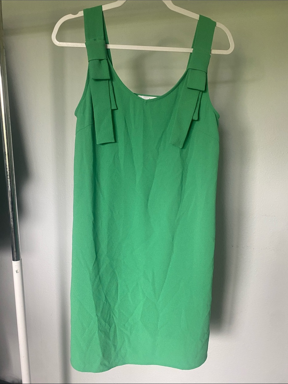 Nicole Miller Studio Y2K Green Bow Strap Swing Dress Size 8